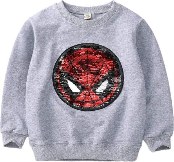 Niños Niñas Superhero Flip Lentejuelas Color Moda sudadera de manga larga Algodón (3-8 años)