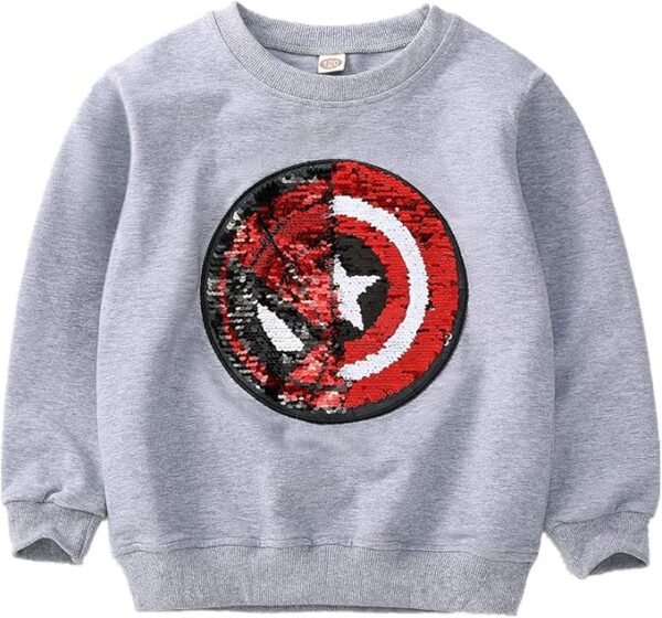 Niños Niñas Superhero Flip Lentejuelas Color Moda sudadera de manga larga Algodón (3-8 años)