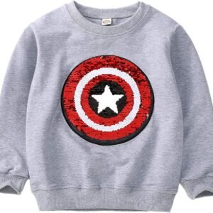 Niños Niñas Superhero Flip Lentejuelas Color Moda sudadera de manga larga Algodón (3-8 años)